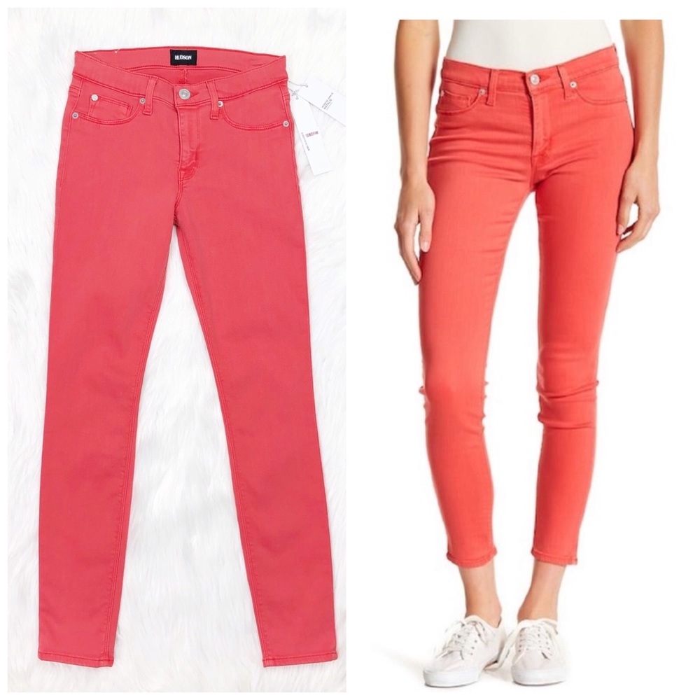 Hudson Jeans Natalie Ankle Skinny Size 26 New Red